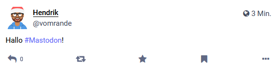 Erster Mastodon-Post Erster Mastodon-Post